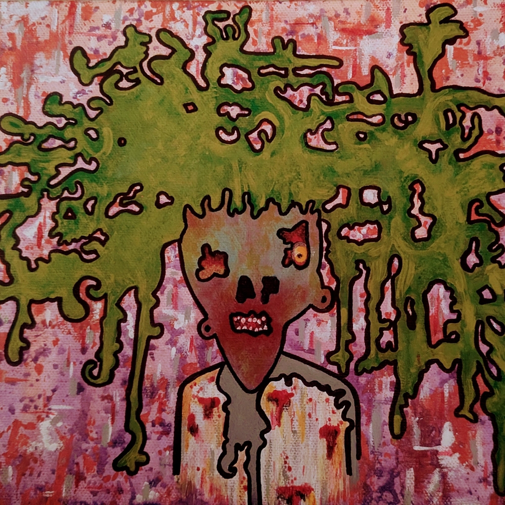 Abstract Green and Pink Art Canvas